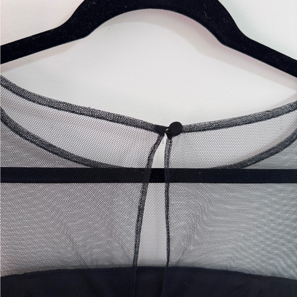 Elegant Black/Navy Dress with Sheer Detail - Picture 6 of 7